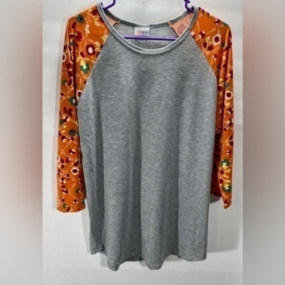 LULAROE GREY FLORAL LONG SLEEVE SIZE XL